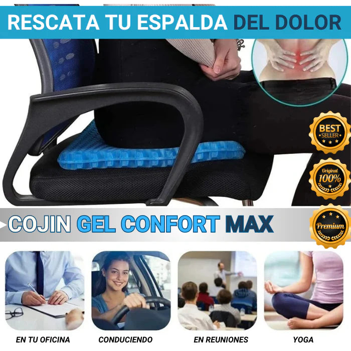 Cojin GEL CONFORT MAX™ Silicona Gel Flexible Transpirable